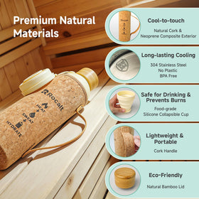 Rocalt sauna water bottle 34oz silicone cup for hygienic sipping