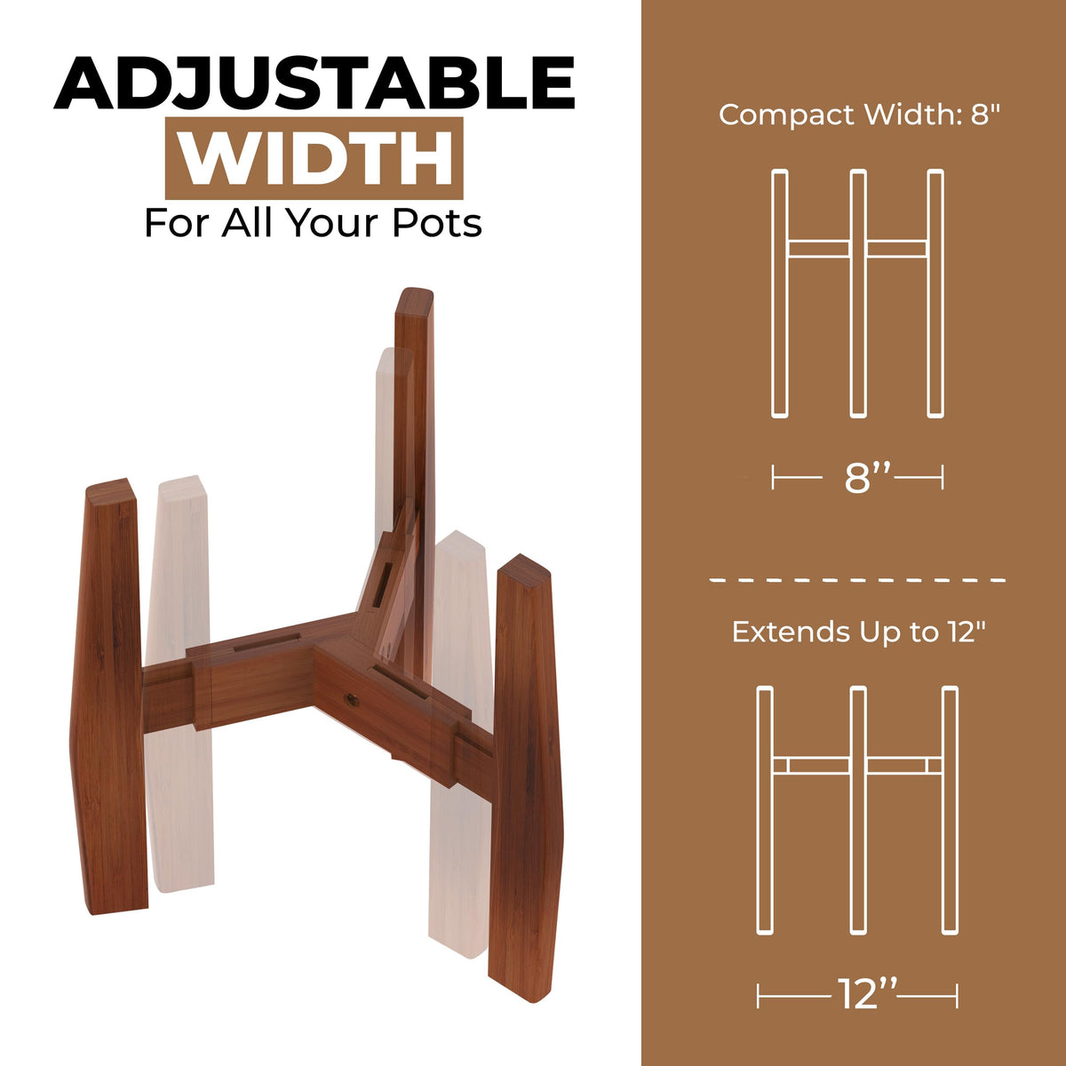 ROCCA wooden pedestal elevates indoor plants with elegant vertical display.