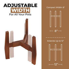 ROCCA wooden pedestal elevates indoor plants with elegant vertical display.