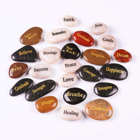 ROCKIMPACT hand-engraved-stone offers tactile focus during mindfulness or quick stress relief