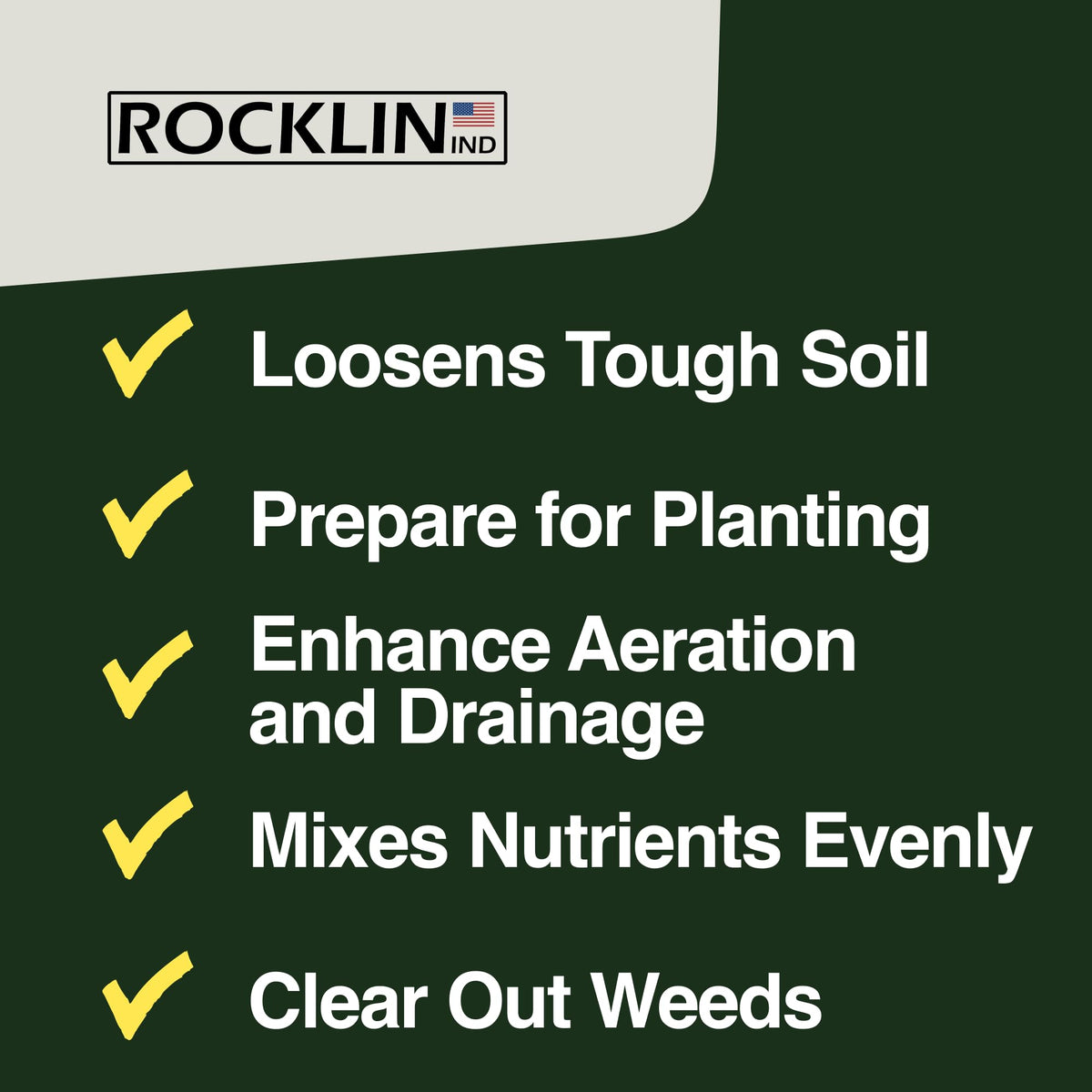 Rocklin Industry Cobra Hook works around plant stems for safer weeding.