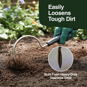 Rocklin Industry Cobra Hook ergonomic grip reduces fatigue during long weeding sessions.