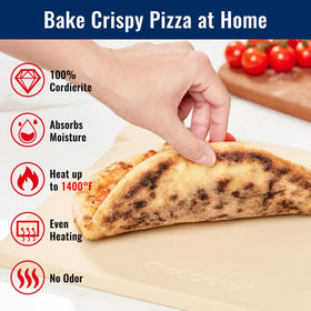 ROCKSHEAT food-grade stoneware guarantees clean cooking with minimal odors.