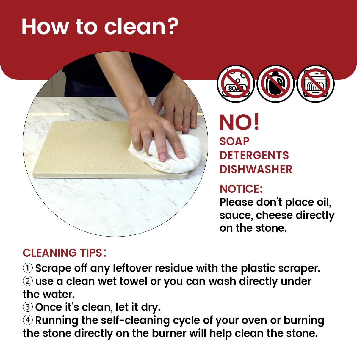 ROCKSHEAT food-grade stoneware ensures safe cooking.