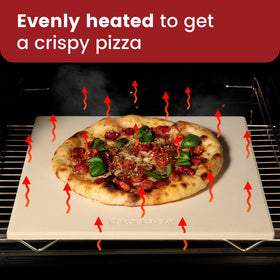 ROCKSHEAT stone withstands up to 1400°F for durable baking performance.