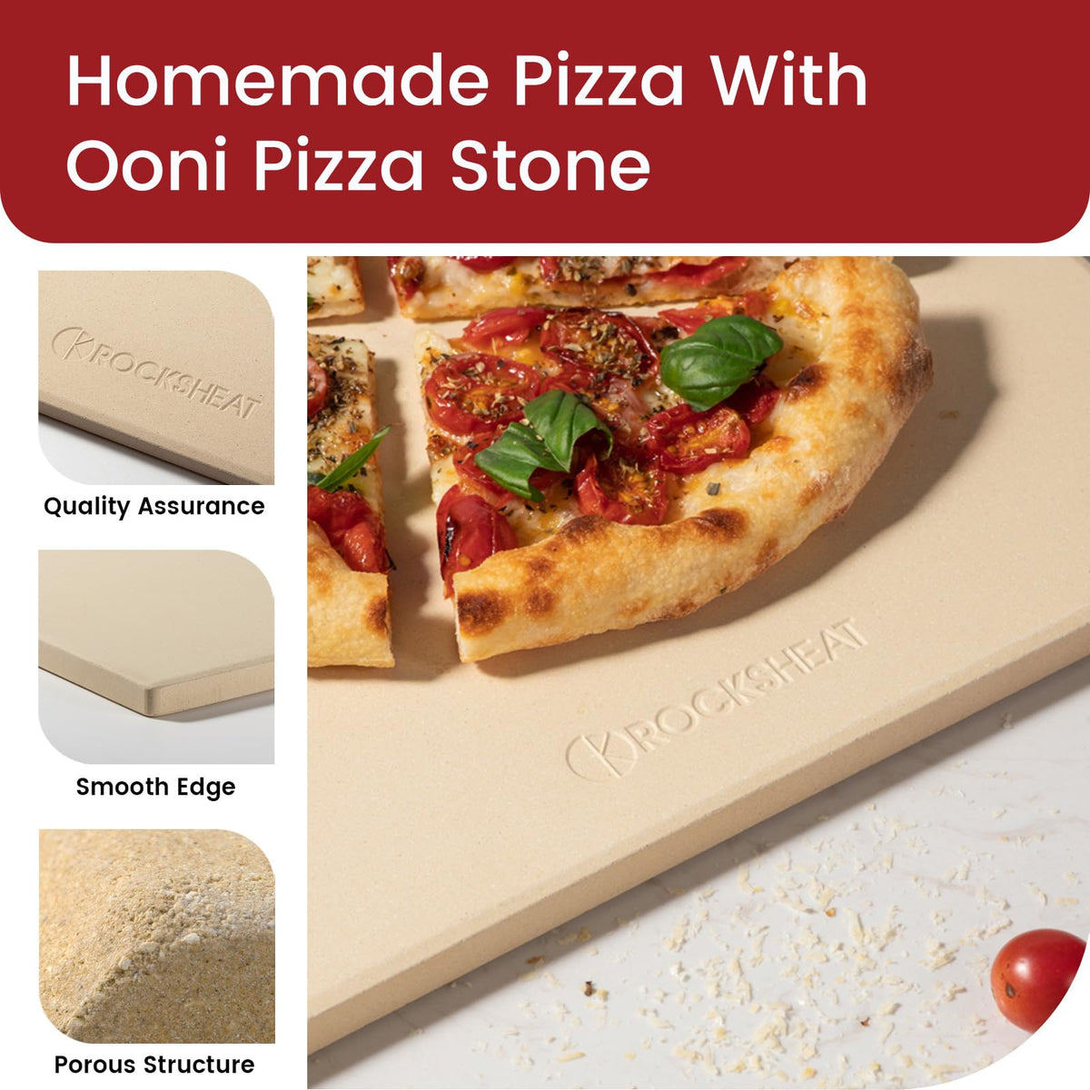ROCKSHEAT stone is versatile for oven or grill baking and reheating.