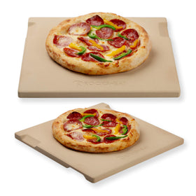 ROCKSHEAT pizza stone 12x12 square delivers even heat for crisp crusts.