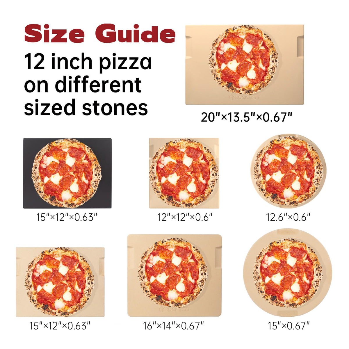 ROCKSHEAT pizza stone even heat distribution supports uniform cooking