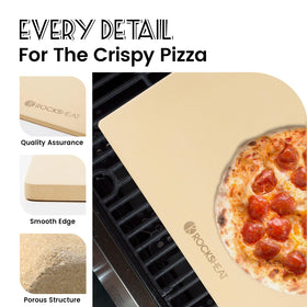 ROCKSHEAT pizza stone withstands high heat up to 1400°F