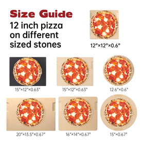 ROCKSHEAT pizza stone in oven use shows even browning and versatile cooking.