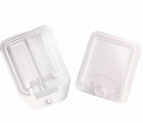 Rockwell Labs bait plate station with a clear, low-profile design for discreet placement and containment.