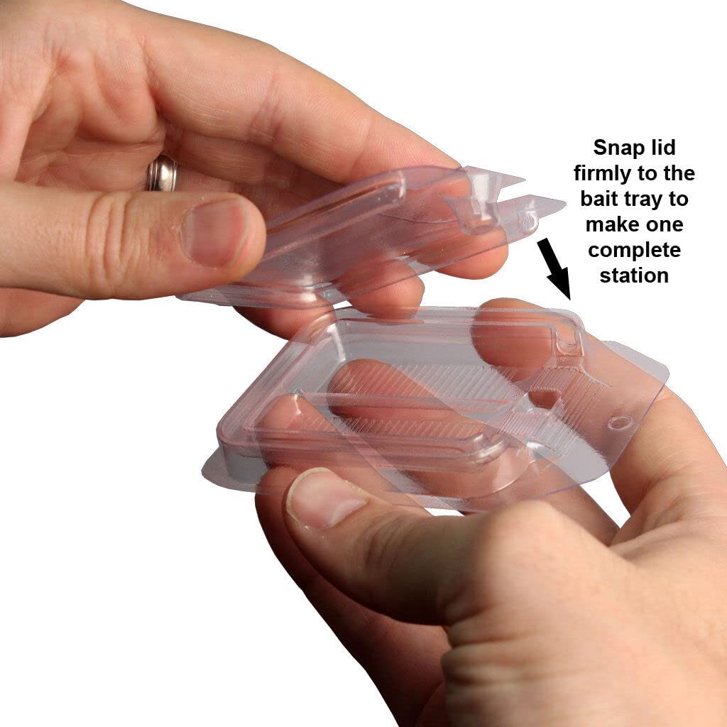 Rockwell Labs bait plate station demonstrates gel, granule, and liquid bait compatibility for versatile use.