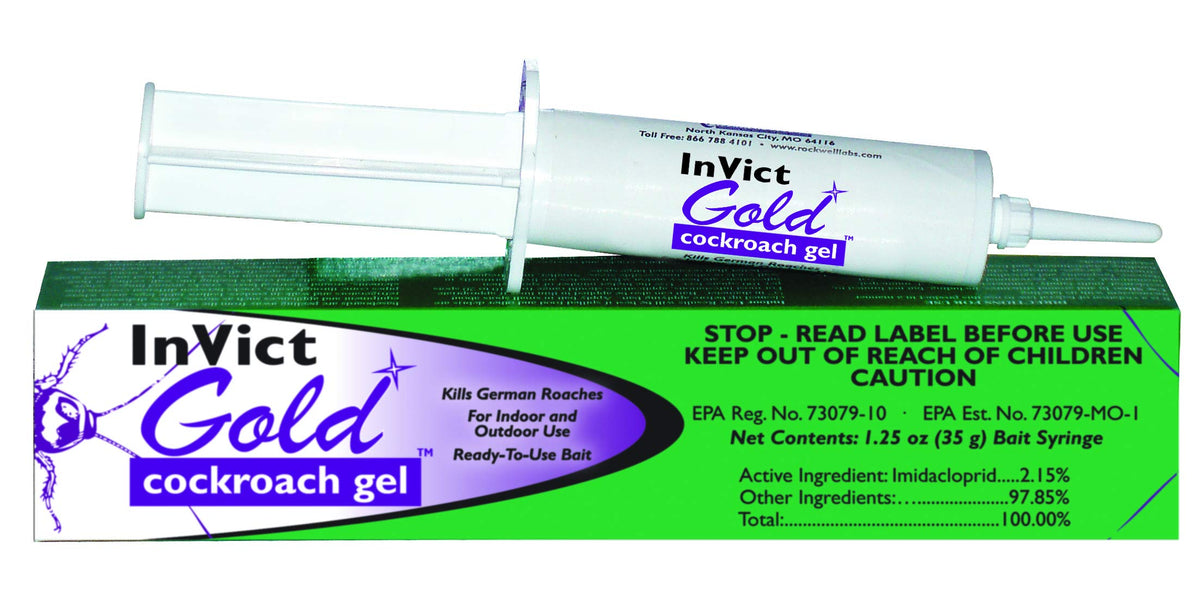 Invict Gold cockroach gel application on surfaces for targeted control.