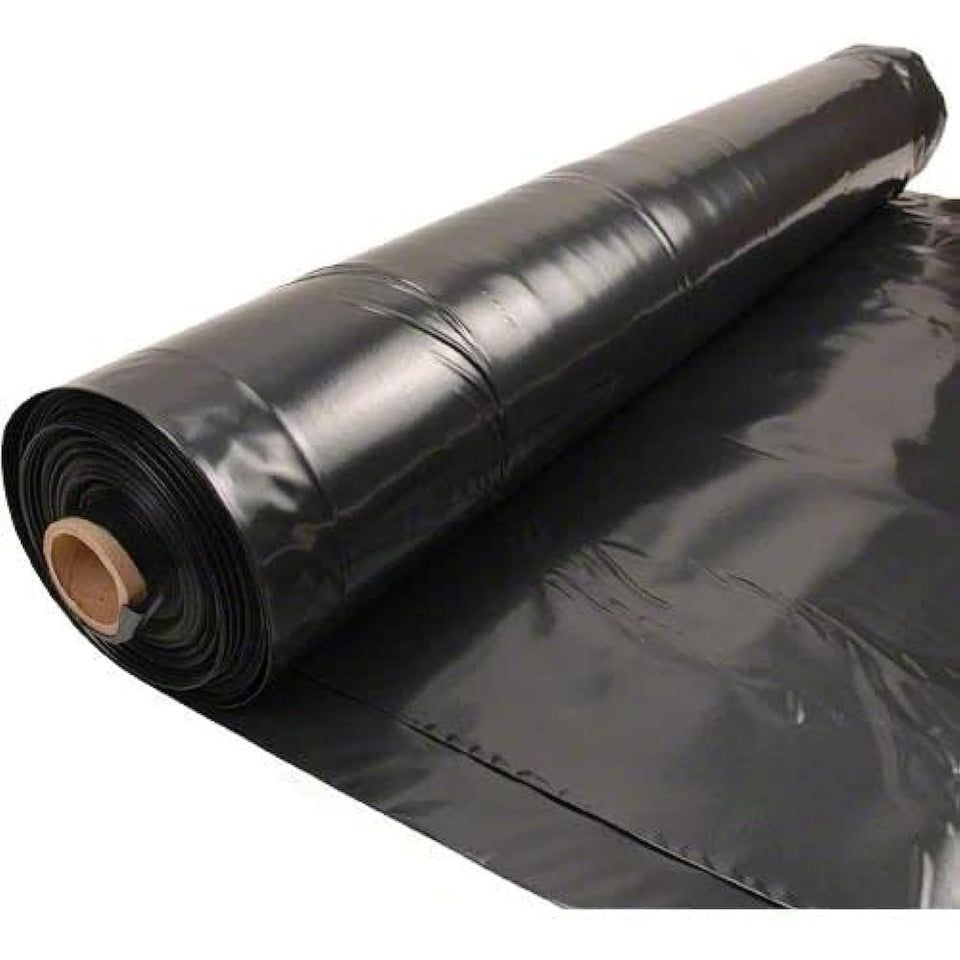 Rocky Mountain Goods 4 Mil Black Plastic Sheeting, 50ft x 3ft, durable weed barrier for gardens