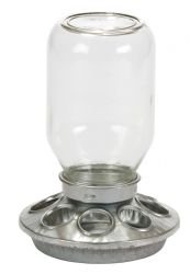 Rocky Mountain Goods feeder base attached to a jar for quick feeding access.