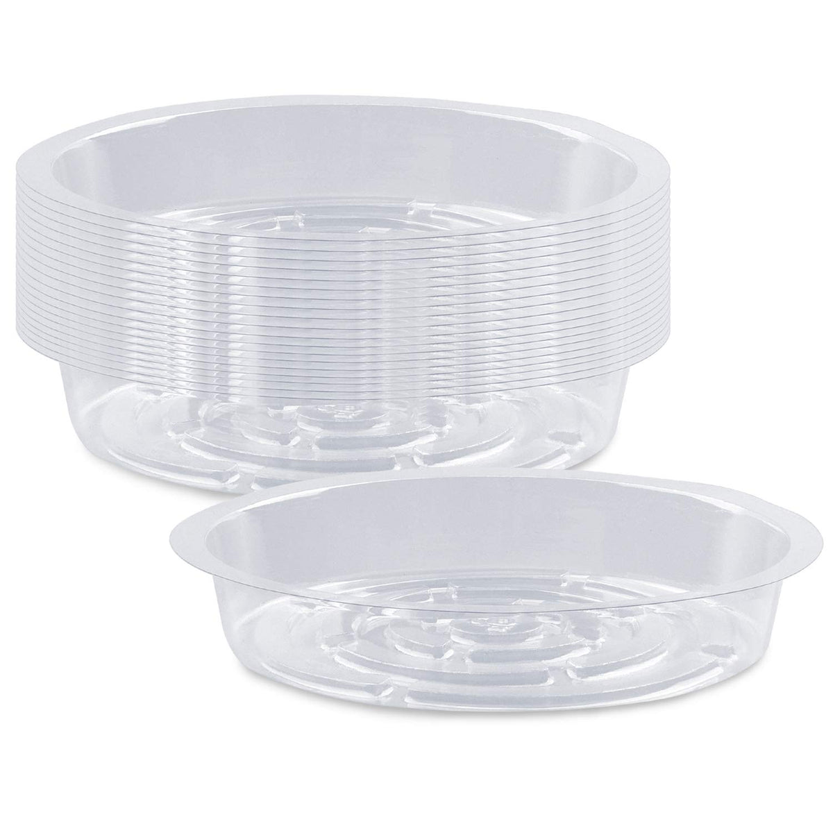 Rocotus plant saucer 6-inch clear 20-pack for effective drainage under pots.