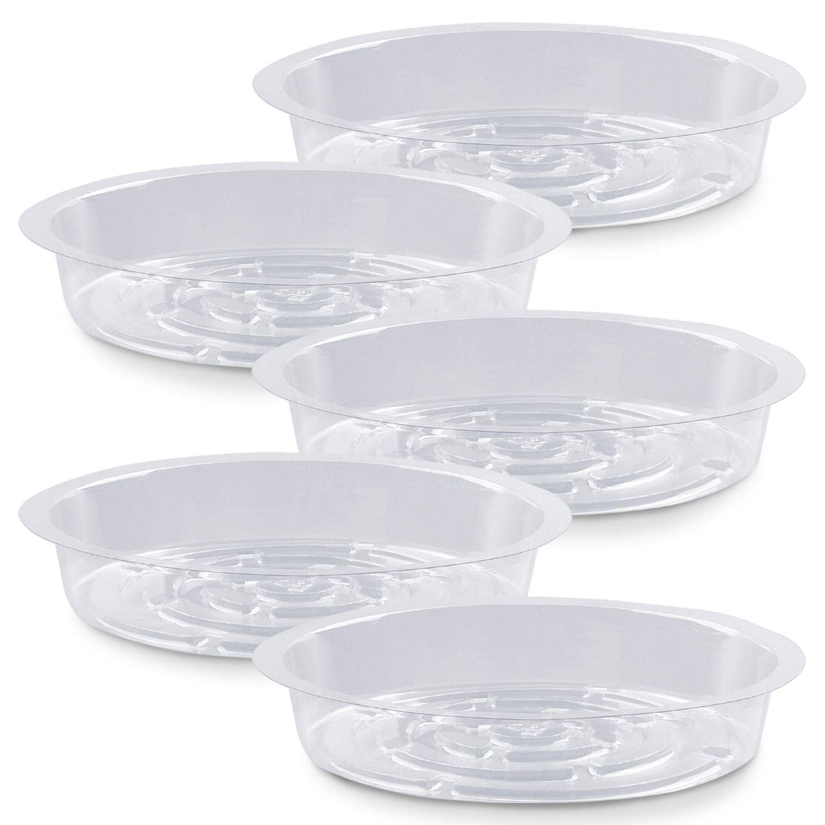 Rocutus 8-inch clear plant saucer shows water level for easy monitoring.