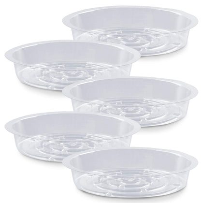 Rocutus 8-inch clear plant saucer shows water level for easy monitoring.