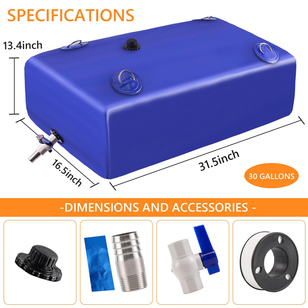 Rodelna bladder dimensions 31-5x17x13-5 inches for storage planning.