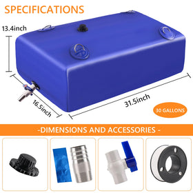 Rodelna bladder dimensions 31-5x17x13-5 inches for storage planning.