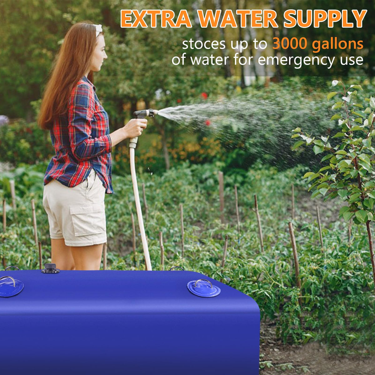Rodelna foldable water tank showing compact design for easy transport.