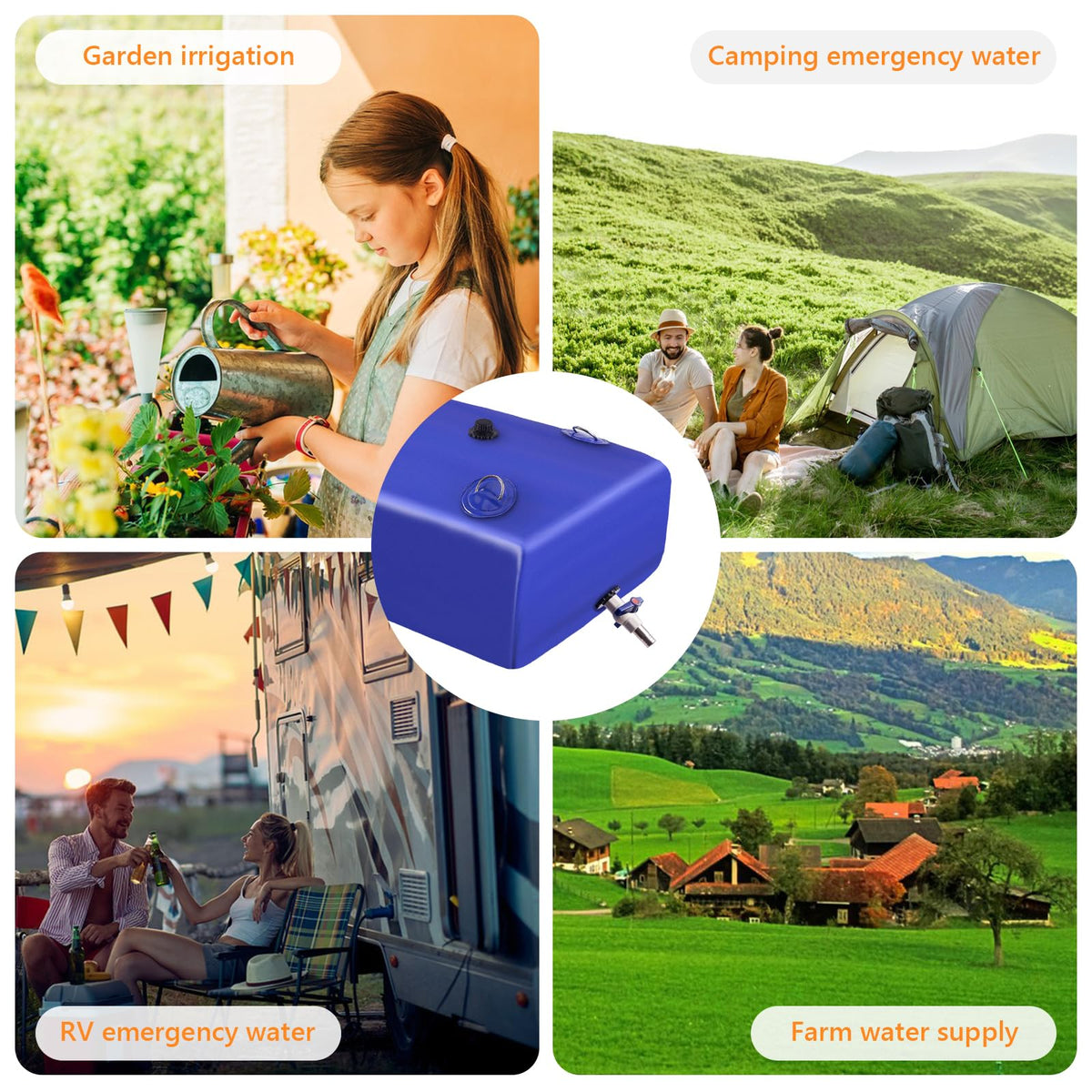 Rodelna rainwater collection and emergency-use bag supports outdoor water supply.