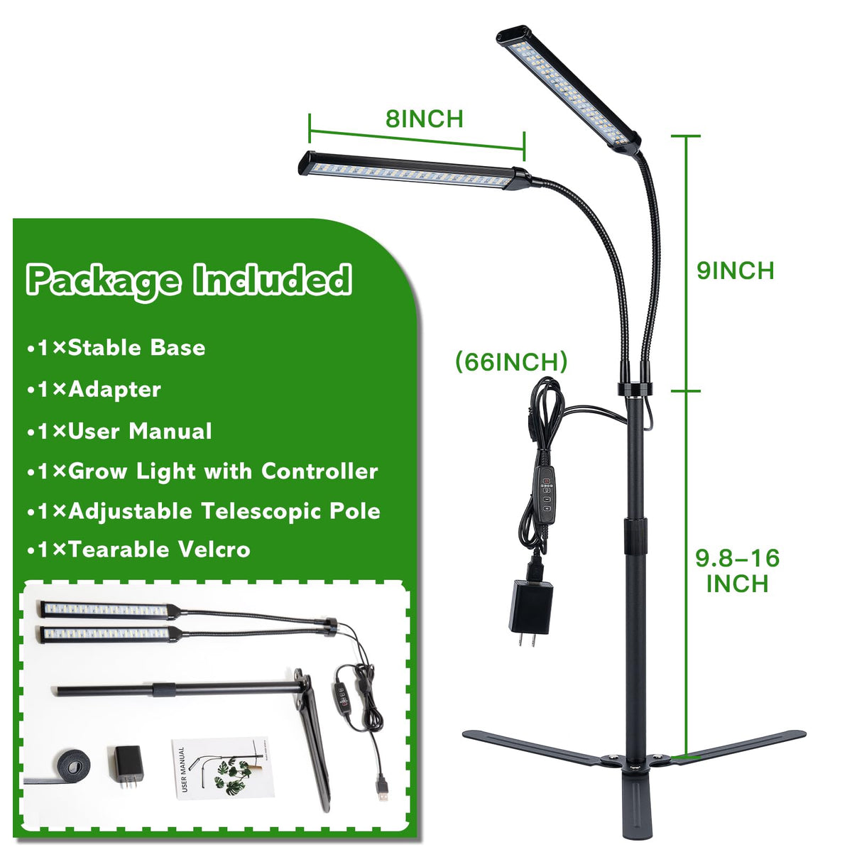 RODINTO full-spectrum light supports all indoor plant stages similar to sunlight.