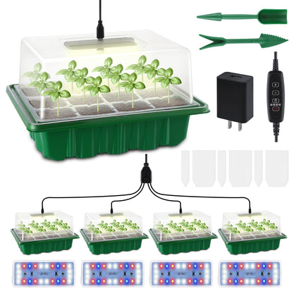 RODINTO seed starter tray medium 4-pack with drainage for healthier seedlings
