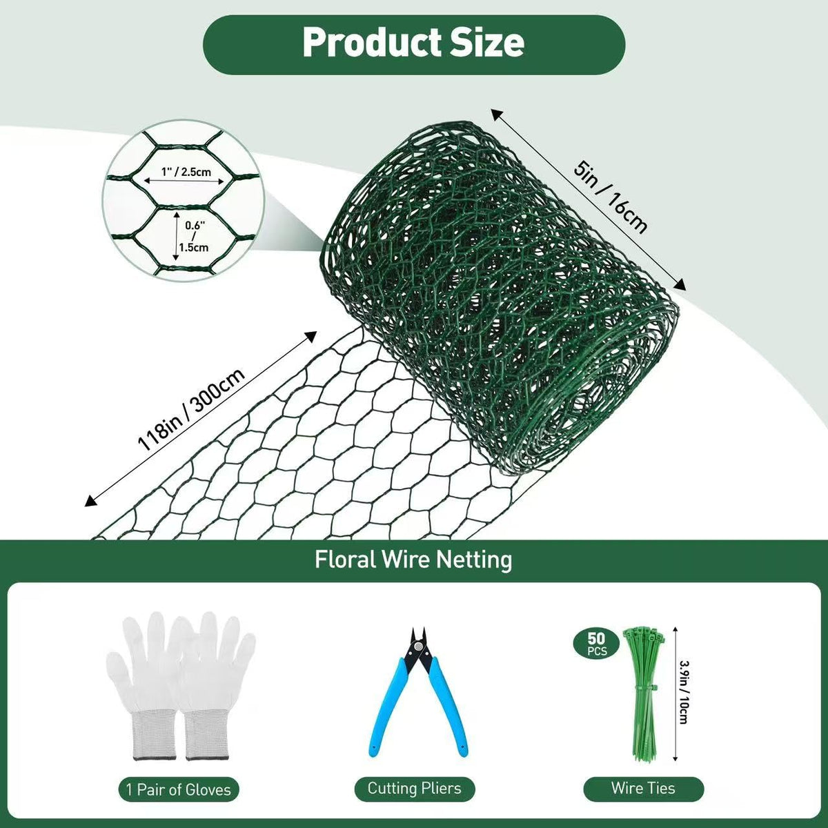 ROERLIEN green-coated wire closeup showing sturdy mesh