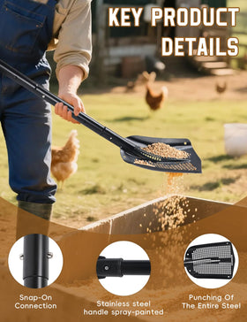 Roetelo ergonomic D-Grip enhances grip during coop and garden work.