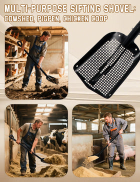 Roetelo square hole shovel head allows quick filtration of sand.
