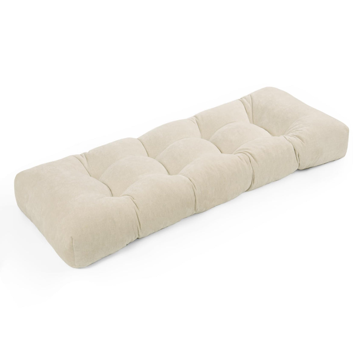 ROFIELTY bench cushion in chenille beige offers cozy seating.