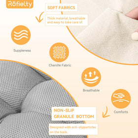 ROFIELTY cushion easy care with spot cleaning guidance.