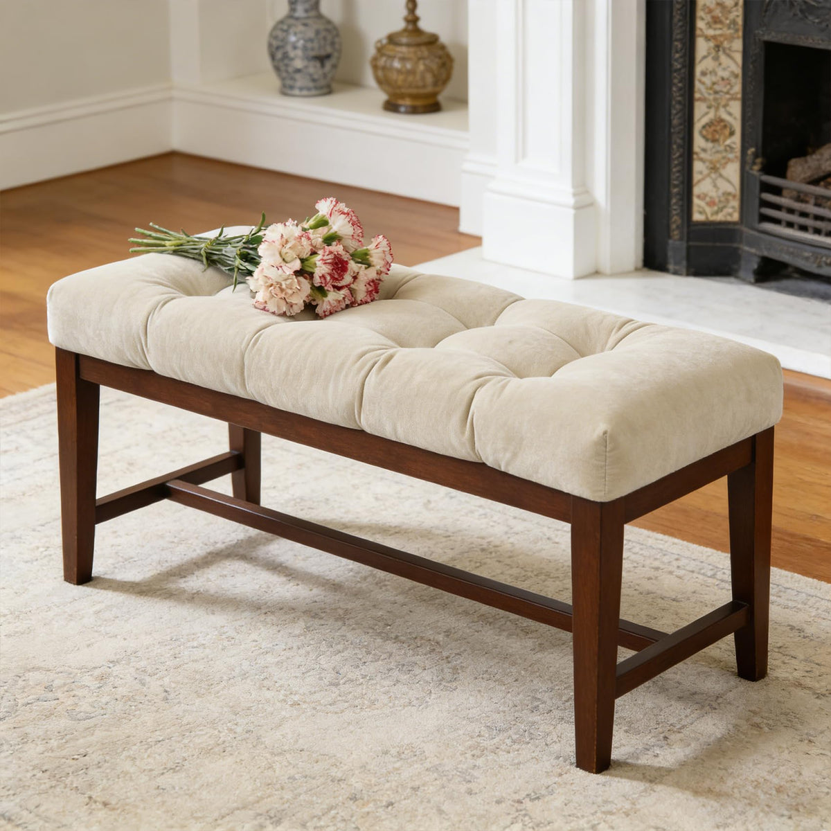 ROFIELTY 42x16x4 cushion fits standard entryway bench.