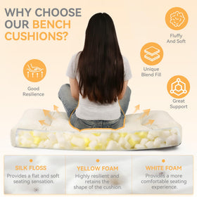 ROFIELTY tufted cushion with foam core provides gentle support.