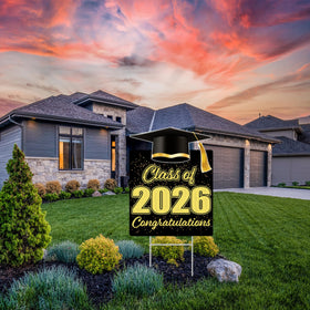 Rogue River Tactical sign hung on fence for graduation decor