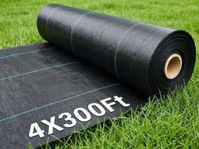 Rohuis weed barrier fabric in roll-out view showing weed suppression and airflow