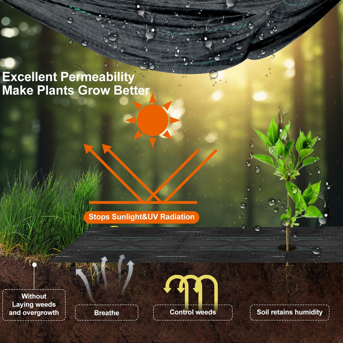 Close-up of Rohuis barrier highlighting tear resistance for outdoor use