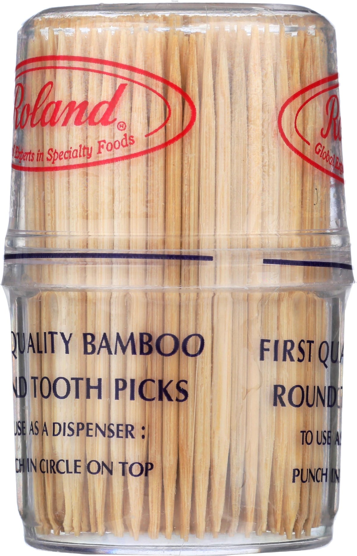 Roland Foods bamboo toothpicks used to clean between teeth after a meal.