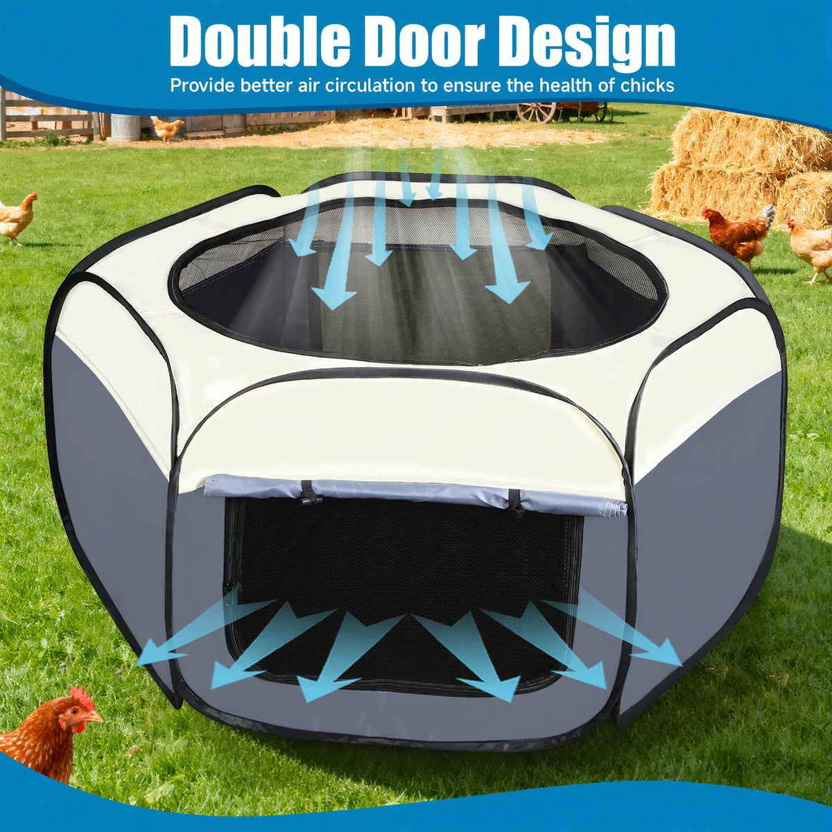Rologion dual ventilation doors demonstrate improved airflow and chick comfort.