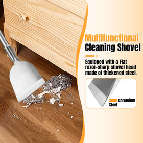 ROLKAR stainless steel cleaning shovel with ergonomic grip for comfortable scraping