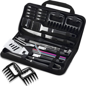 ROMANTICIST 27pcs heavy duty grill tools set ready for outdoor grilling