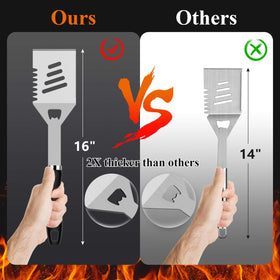 ROMANTICIST grill spatula with bottle opener for quick beverage breaks