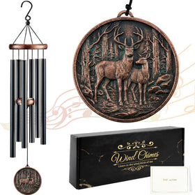 Romart deer wind chimes with 3D relief for tranquil outdoor ambiance
