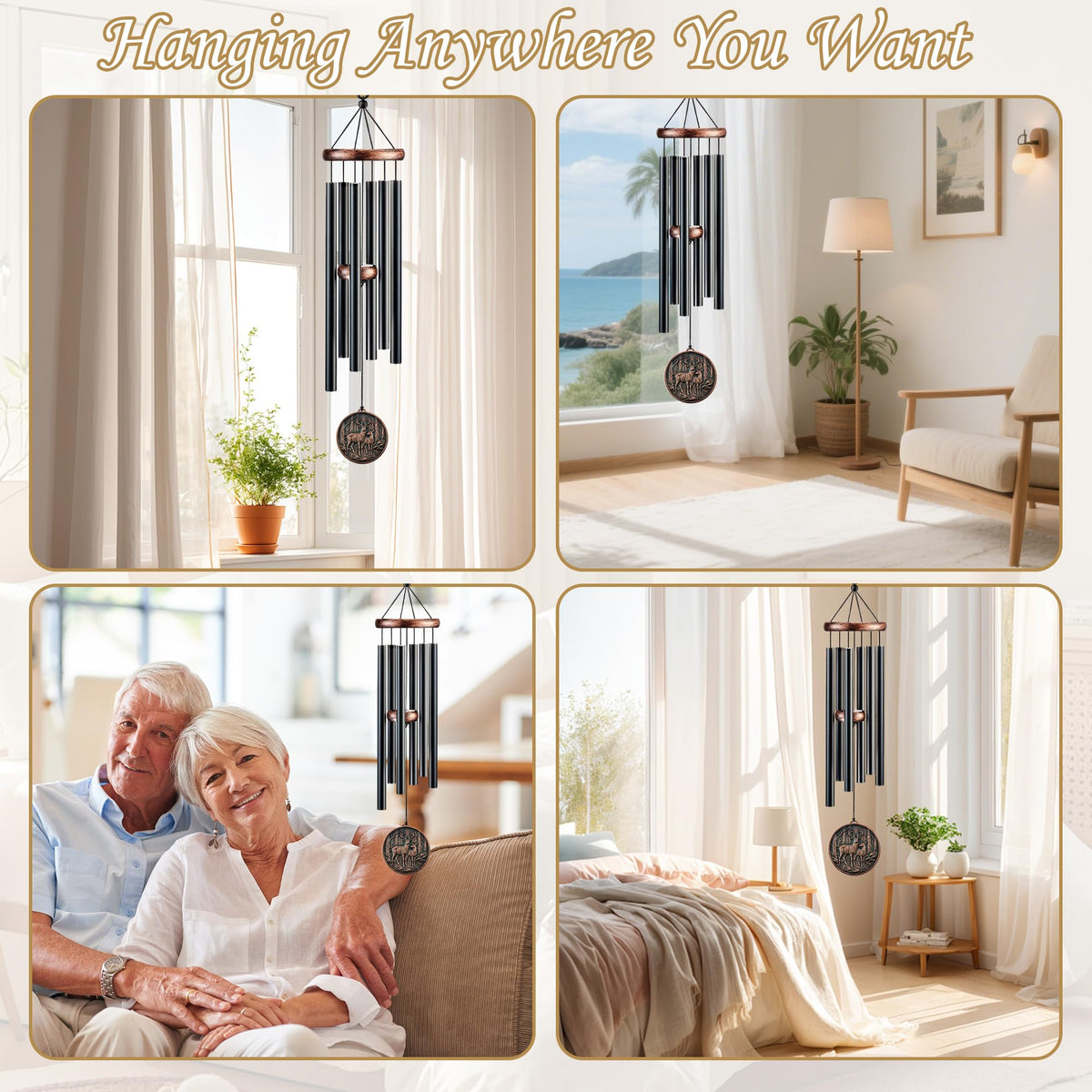 Romart outdoor wind chimes ideal for yards and garden decor