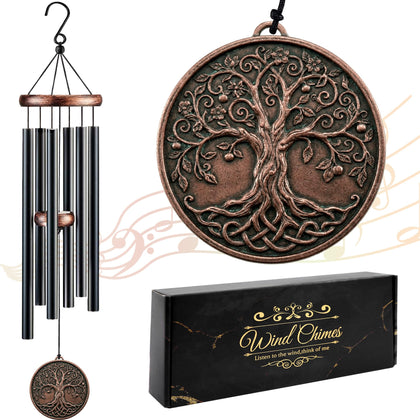 Romart Tree of Life wind chime medallion closeup for outdoor remembrance and peaceful moments