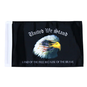 ROMASO motorcycle eagle flag 6x9 front view with double-sided stitching for lasting durability.