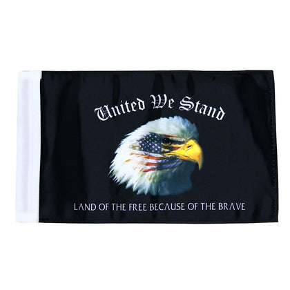 ROMASO motorcycle eagle flag 6x9 front view with double-sided stitching for lasting durability.