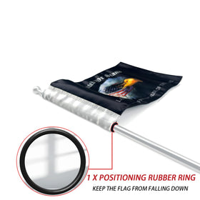 ROMASO sleeve compatibility image shows 3/8 inch pole fit for easy mounting.