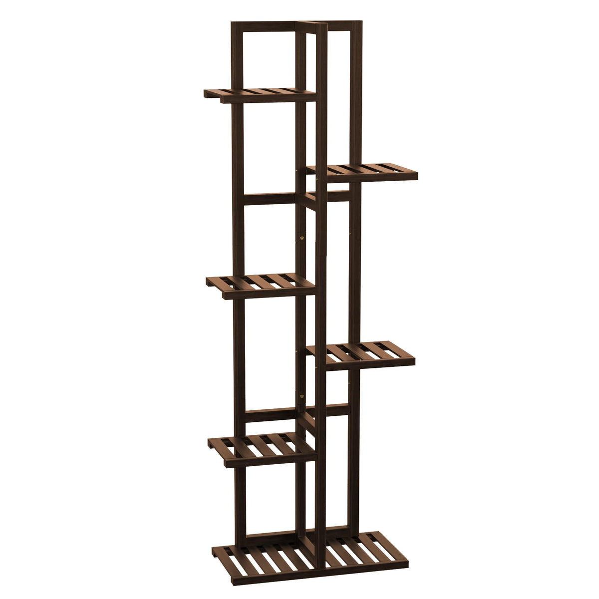 ROMGUAR CRAFT 6-tier bamboo plant stand full height display for indoor greens